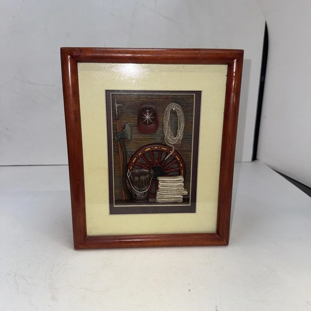 Shadowbox Glass Cabinet Firefighter Themed Fire Department , Fireman